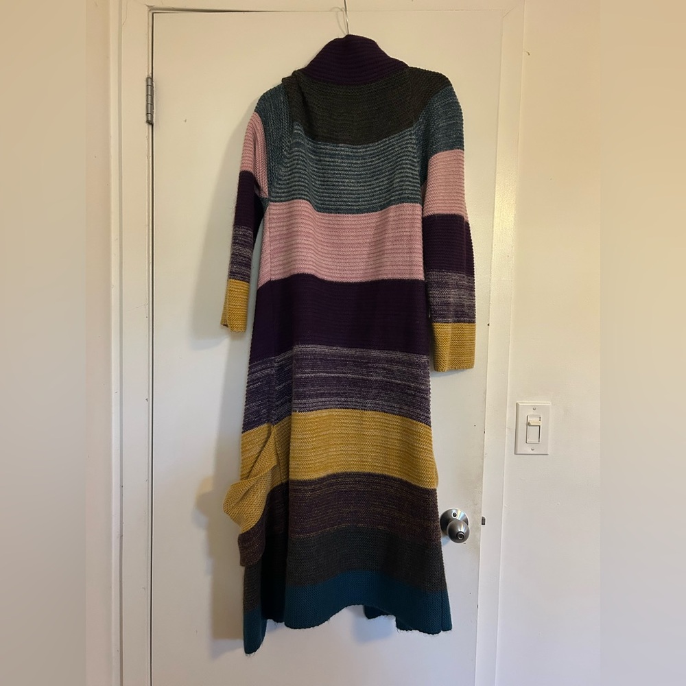 Theory Colorful Striped Cardigan sz L - Picture 6 of 9